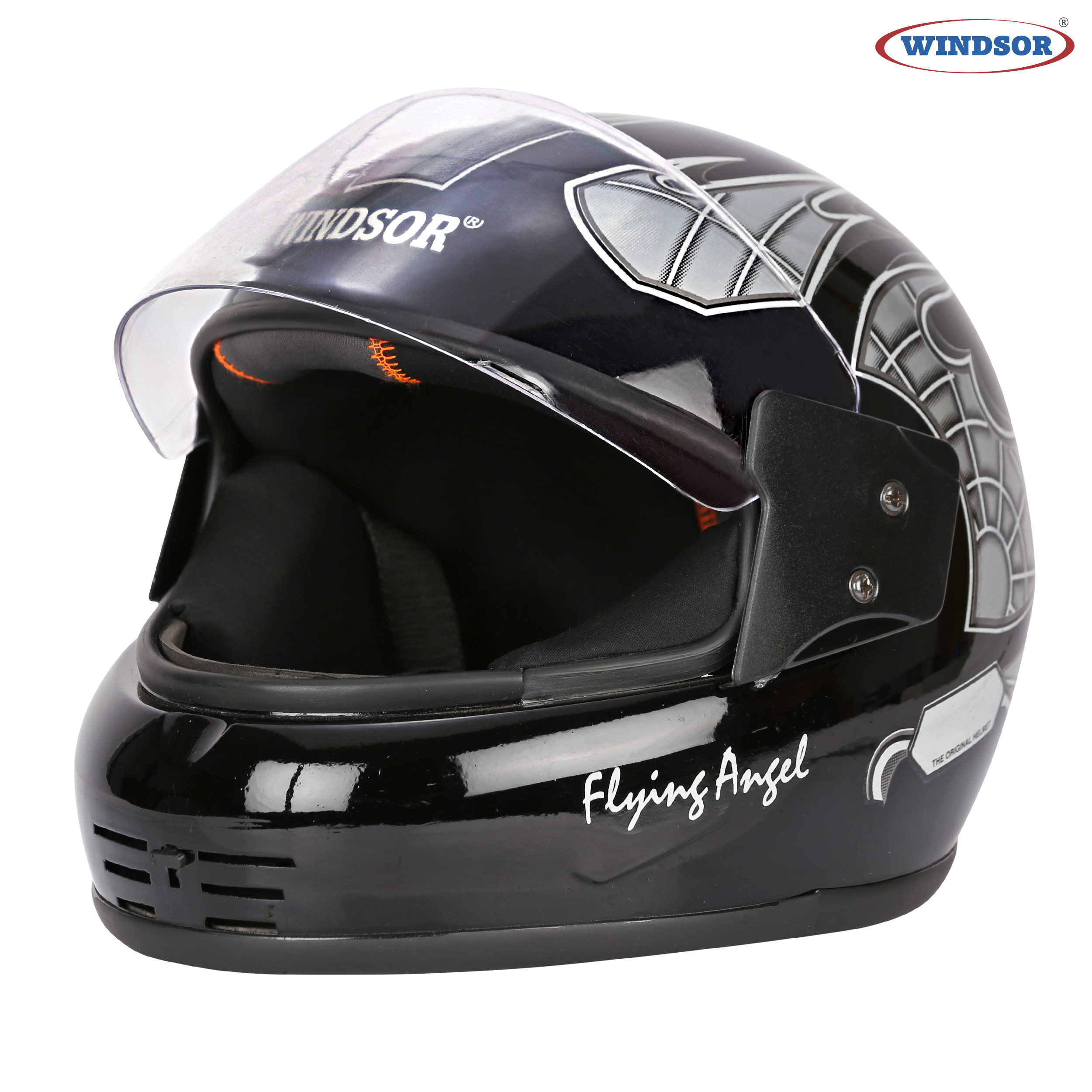 Silver Windsor Acrylic Visor Full Face Deluxe Helmet