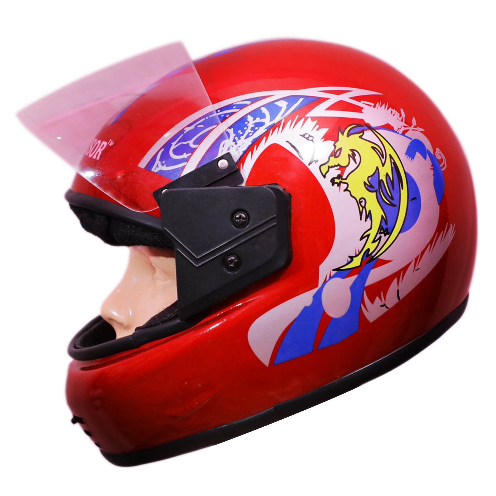 Windsor Acrylic Visor Full Face Six Jaali Graphics Helmet - Ppcp, 11x8x9 Inch, Assorted Color | Robust Structure, Durable, Unbreakable Face And Head Shield