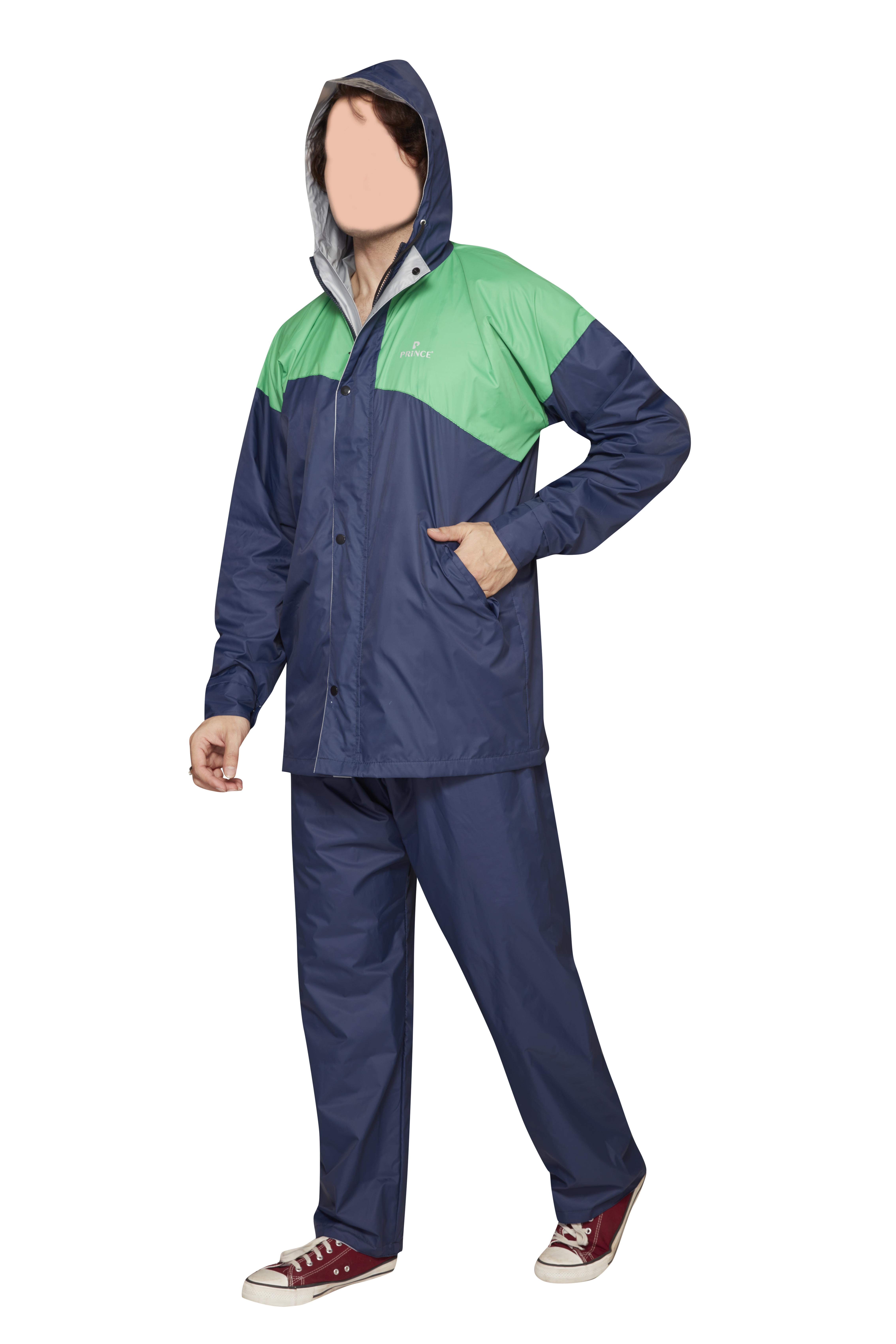 Blue & Green Captain Reversible Rainsuit