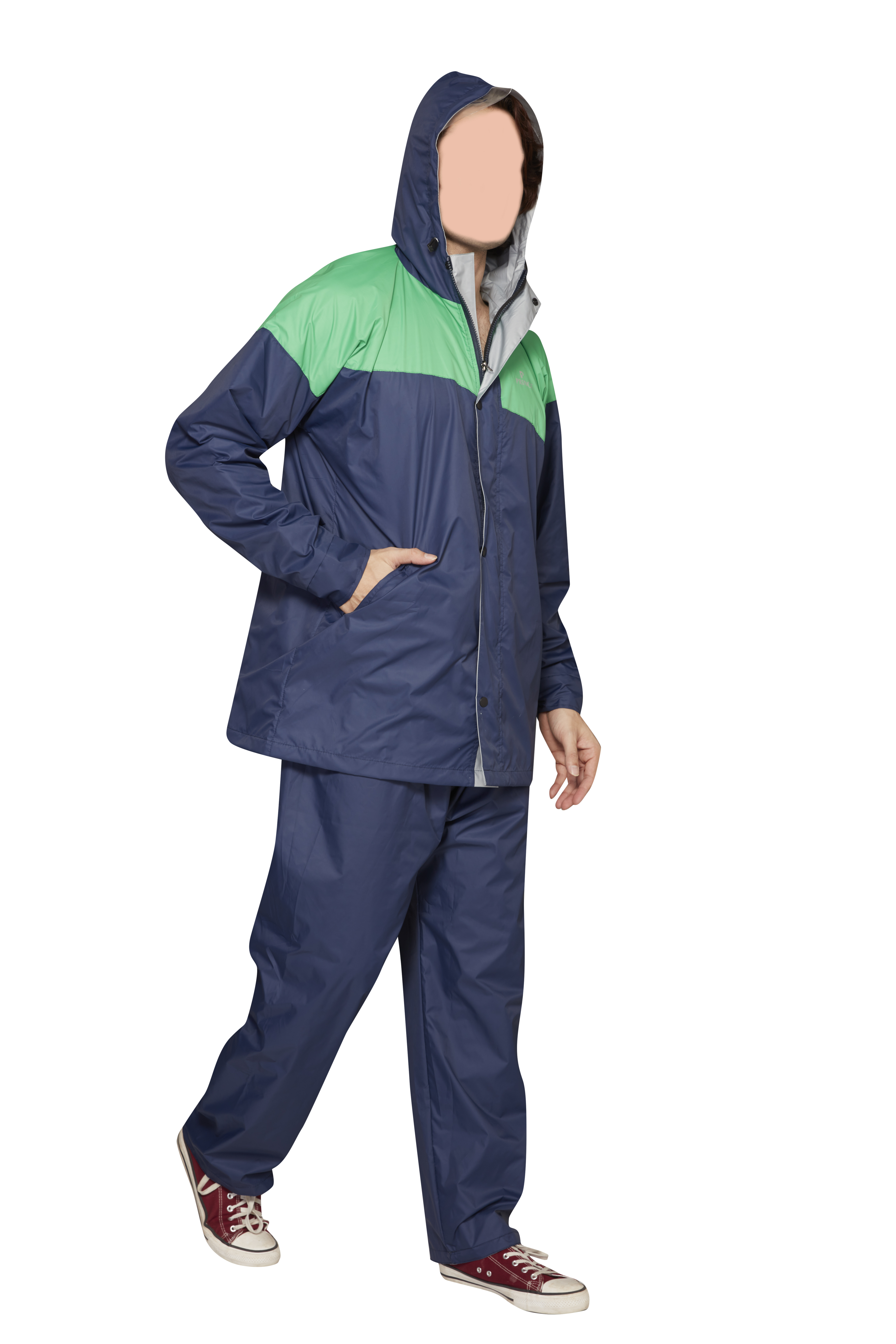 Blue & Green Captain Reversible Rainsuit