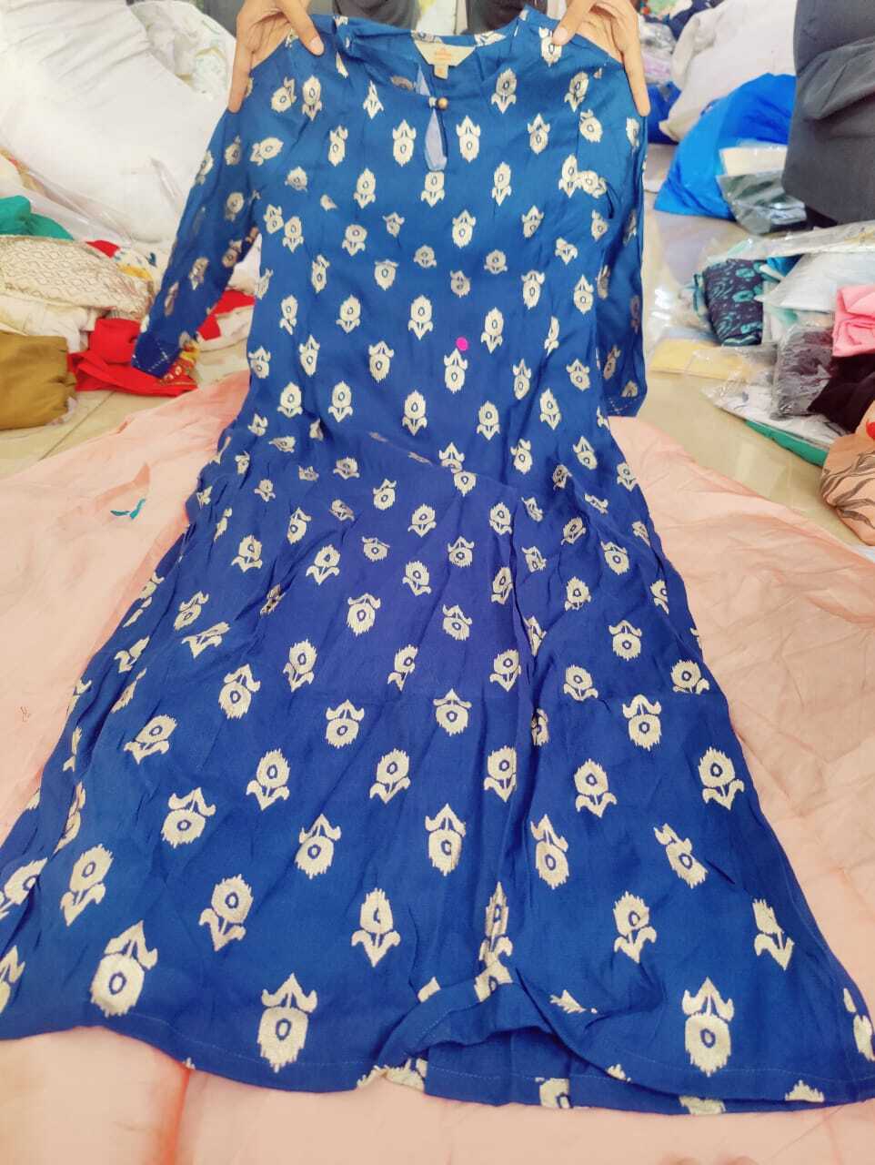 Kurti Mirror Work - Cotton Rayon Silk, Size S To 3xl, Available In 10 Colors | Breathable, Washable, Casual Style With Minor Defects