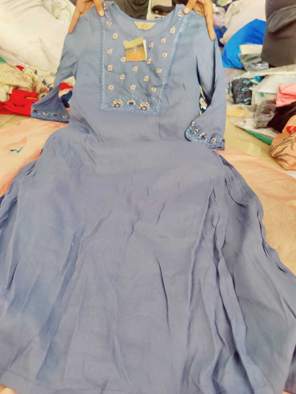 Kurti Mirror Work - Cotton Rayon Silk, Size S To 3xl, Available In 10 Colors | Breathable, Washable, Casual Style With Minor Defects
