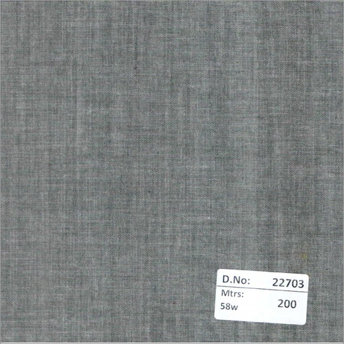 22703 58 Inch Plain Chambray Fabrics - 100% Cotton, 200 Mtrs | Grey Color, Yarn Dyed, Washable, Suitable for All Seasons