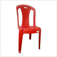 बिना हाथ वाली लाल कुर्सी