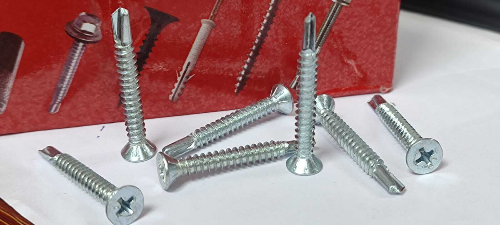 Csk Self Drilling Screw - Color: White Zinc