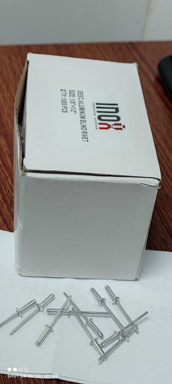 Blind Rivets - Aluminum & Steel, 1/8 To 3/16 Inches Sizes, Corrosion Resistant, Light Weight, Easy To Fix With Dome Head Design