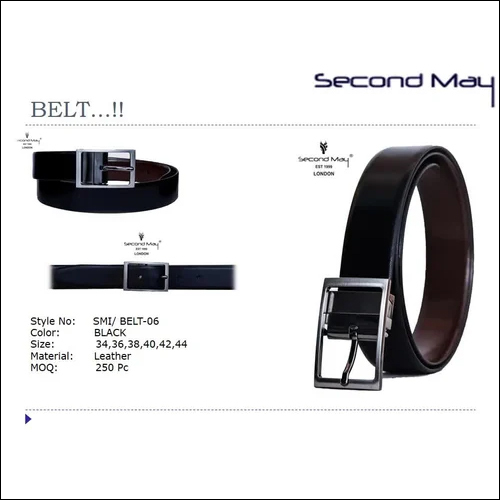Men's Plain Black Leather Belt - Industrial Quality | Durable Leather Material Versatile Design Suitable For Everyday Use