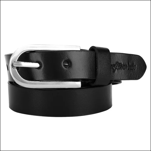 Men's Plain Black Leather Belt - Industrial Quality | Durable Leather Material Versatile Design Suitable For Everyday Use