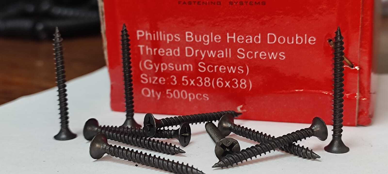Black Drywall Screws - Steel, 3.5mm & 4.2mm Sizes (13mm To 75mm) | Rust Resistant, Easy Installation, Phillips Recessed Bugle Head