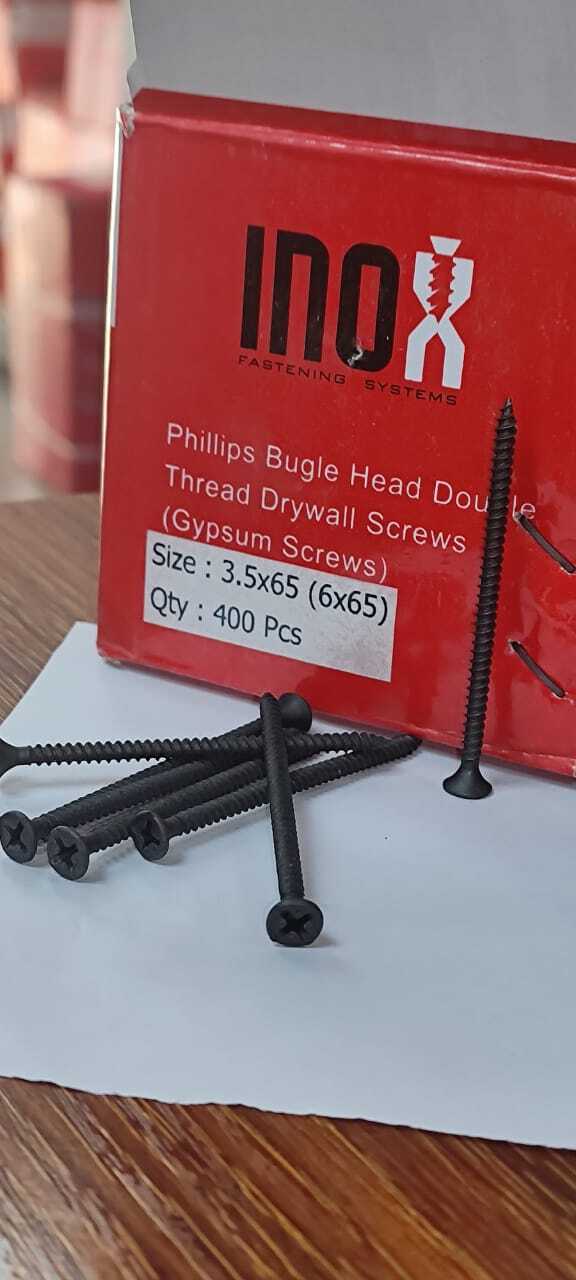 Black Drywall Screws - Steel, 3.5mm & 4.2mm Sizes (13mm To 75mm) | Rust Resistant, Easy Installation, Phillips Recessed Bugle Head