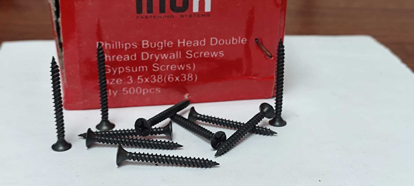 Black Drywall Screws - Steel, 3.5mm & 4.2mm Sizes (13mm To 75mm) | Rust Resistant, Easy Installation, Phillips Recessed Bugle Head