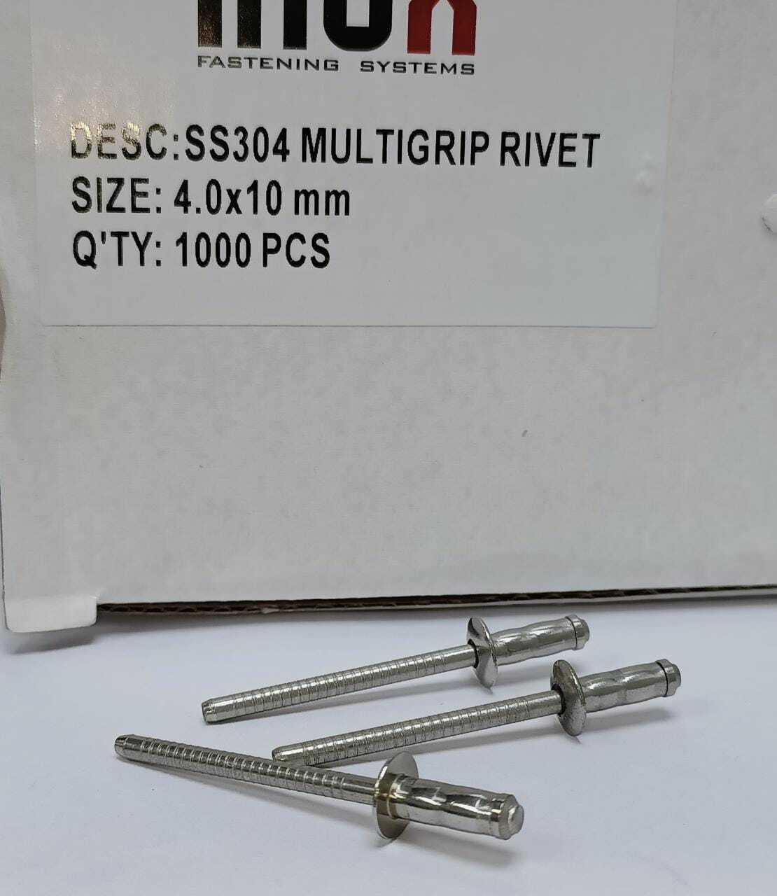 Ss 304 Multi-grip Rivets - Stainless Steel, 4-4.8mm Diameter, 10-50mm Length, Natural Finish | Vibration And Weather Resistant, Enhanced Corrosion Resistance