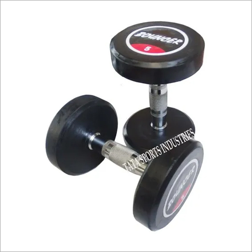 5kg Bouncer Round Dumbbell - Steel & Rubber Material, 5 Kilograms Weight | Designed For Muscle Gain, Comfortable Grip, Commercial Use, 1 Year Warranty