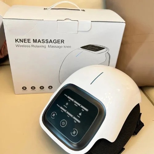 Knee Massager - ABS Plastic, 10x15x20 cm, White | Easy to Use, Heat Therapy, Multiple Massage Modes, Wireless Pain Relief