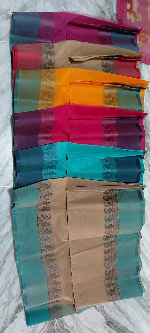 Multicolour Tant Saree