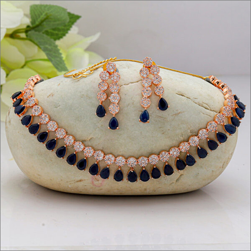 Necklace And Earring - Gold Set with Zircon Stones | Elegant Gift for Women, Perfect for Parties and Special Occasions