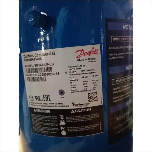 Danfoss Commercial Scroll Compressor - Different Size, Blue | Industrial Use, Warranty Included