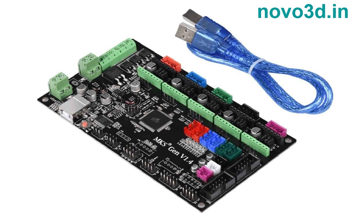 Mks Gen L V2.1 Integrated Controller - Black, 4-layer Pcb, Compatible With Ramps 1.4 & Mega2560 R | Supports 12v/24v, Multiple Stepper Drivers, & External Connections