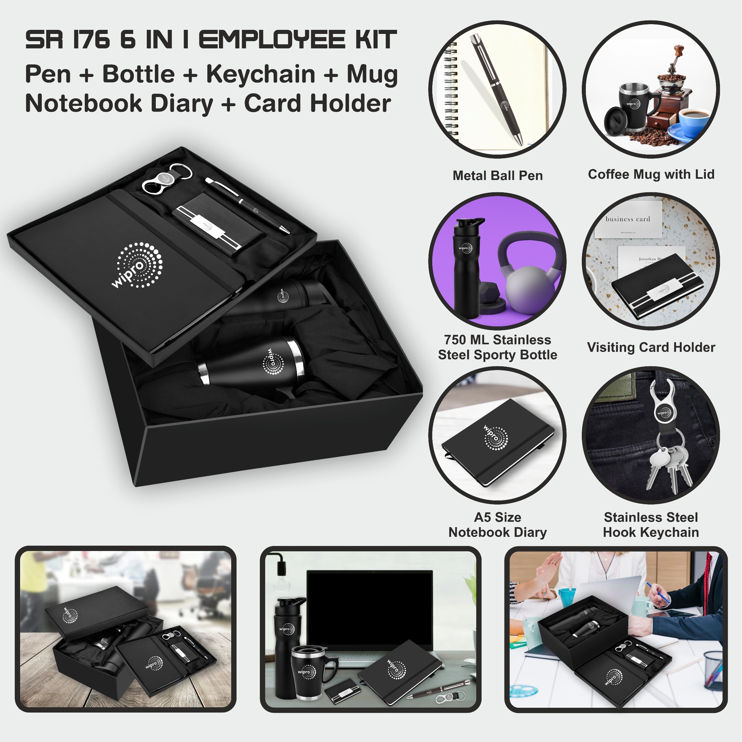 6 In 1 Employee Kit Sr 176 - Color: Black