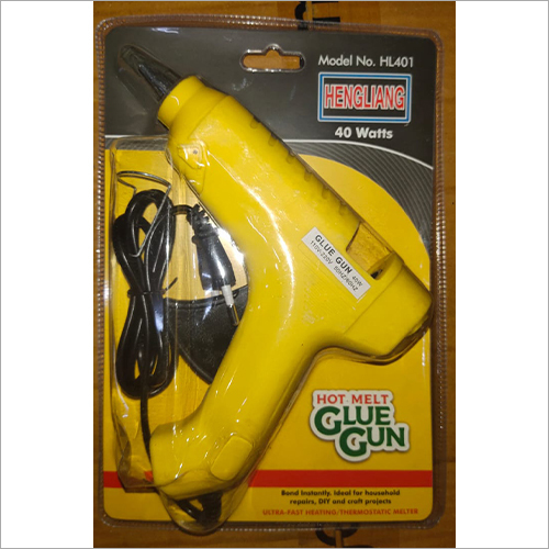 पीली 40 वॉट हॉट मेल्ट ग्लू गन