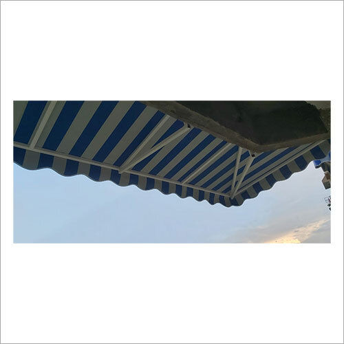 White And Blue Restaurant Polycarbonate Awning