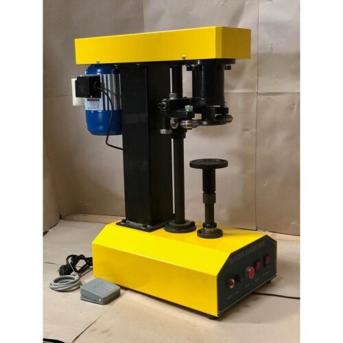 Tin Capping Machine - Ms Material , 600x1050mm Size, Yellow Color, 220v Voltage, 20pcs/min Packaging Speed, Semi-automatic Operation, 15 Contact Load