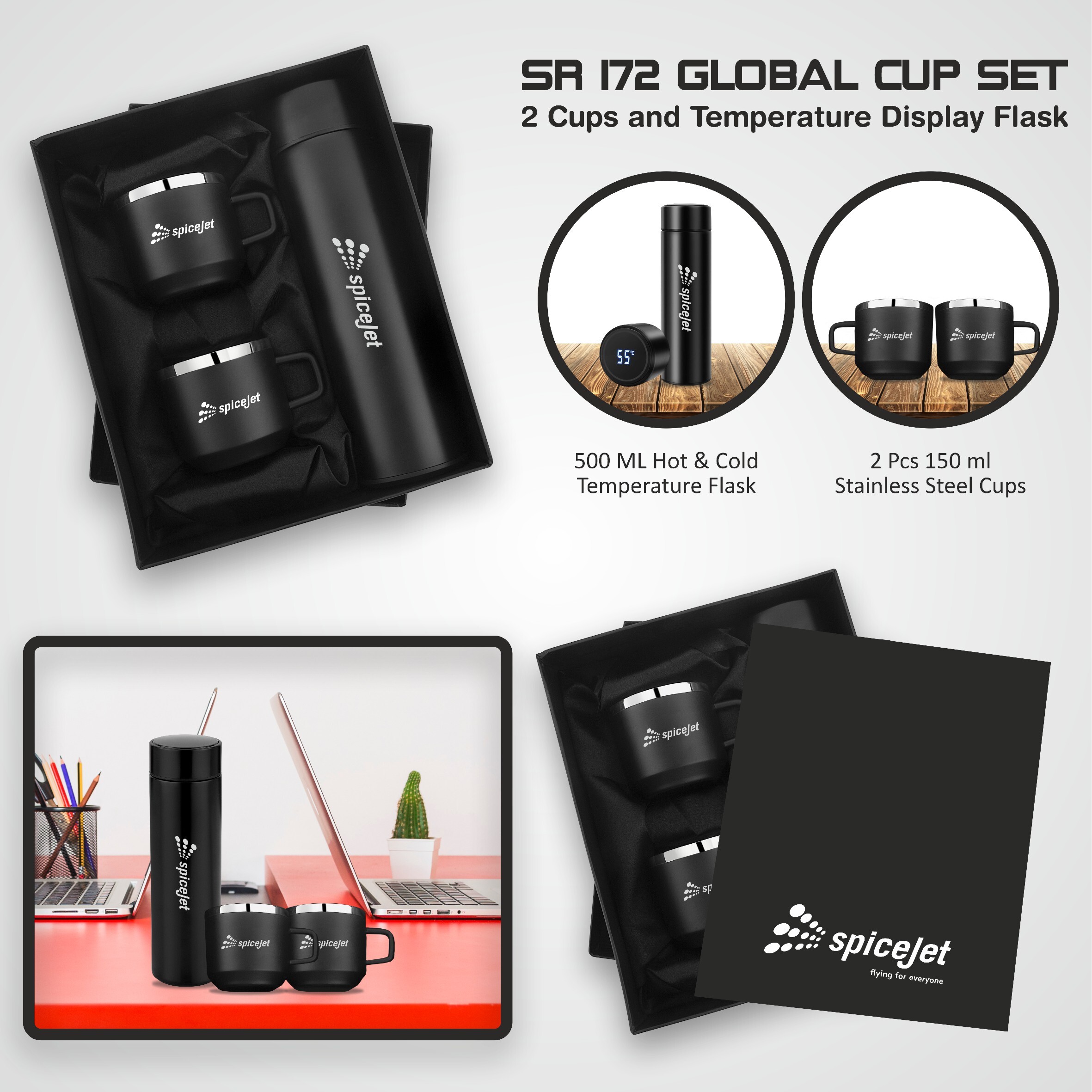 3 In 1 Temperature Bottle And Cup Sets Sr 172 Global Cup Set