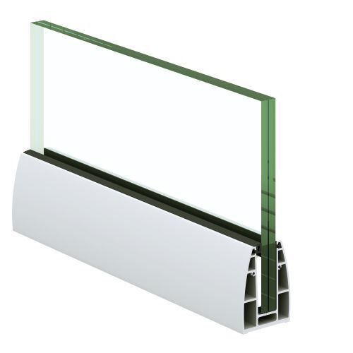 Sg 31 Cpt - Glass Aluminum Surface Mount, Custom Thickness | Modern, Durable, Weatherproof, Transparent Anodized Finish