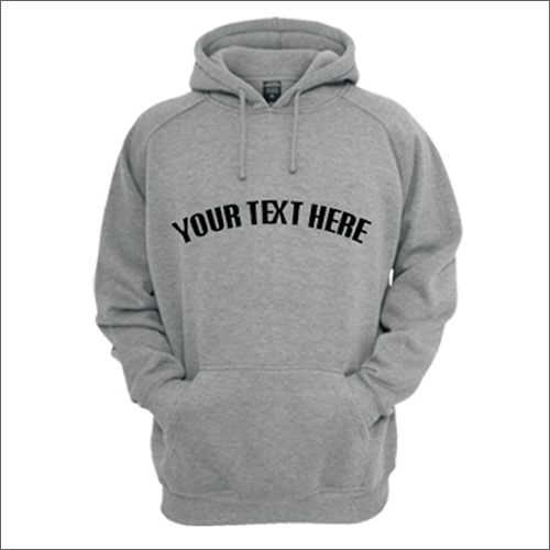 Washable Mens Fleece Grey Hoodie