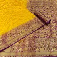 पारंपरिक रिचा पीला नायलॉन सिल्क