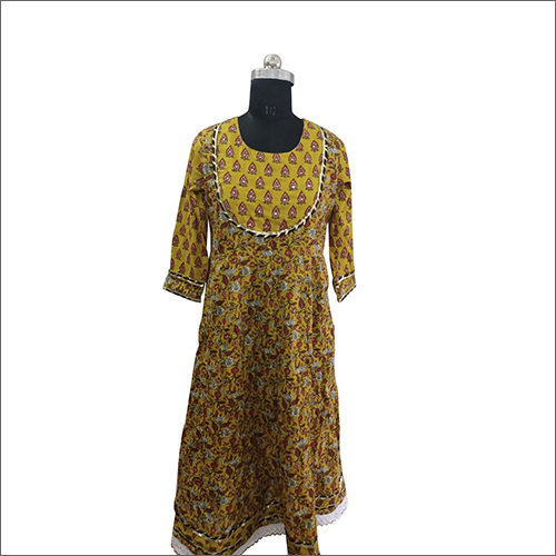 Yellow Ladies Designer Anarkali Suit Set