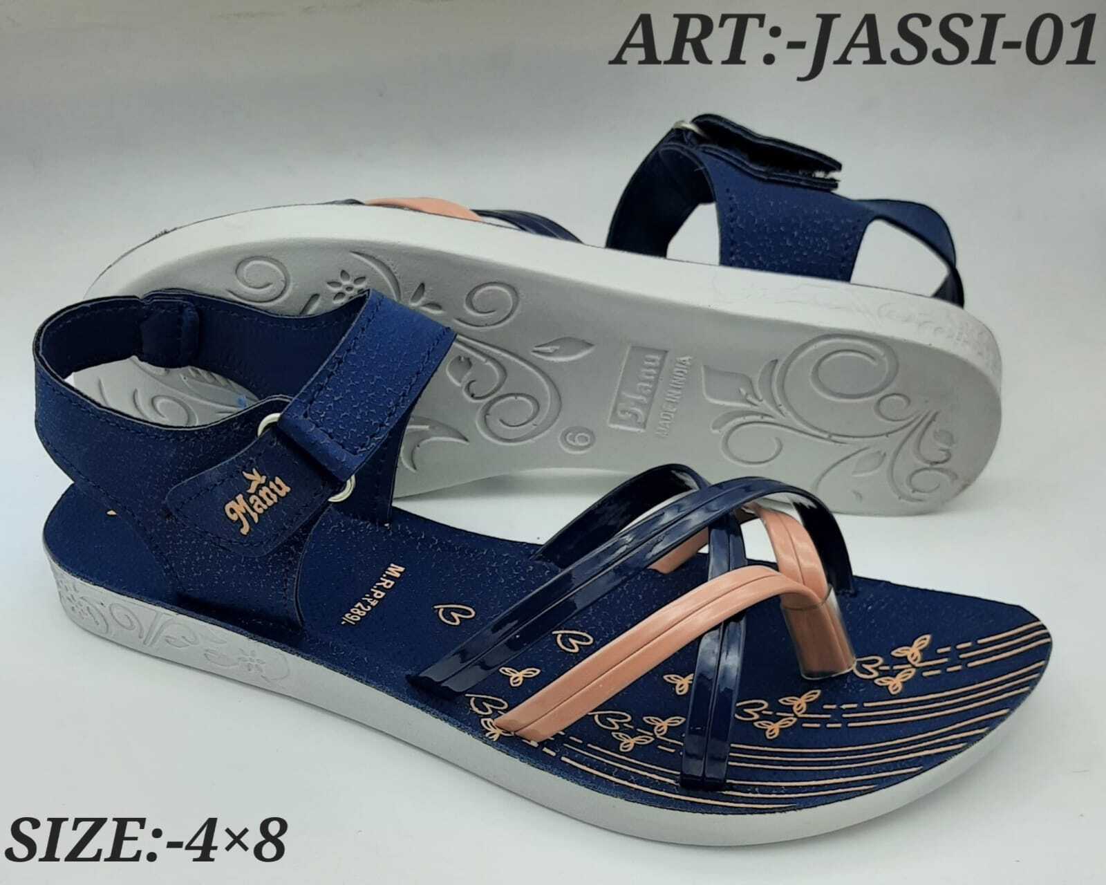 Ladies Fancy Blue Slipper - Material: Rubber