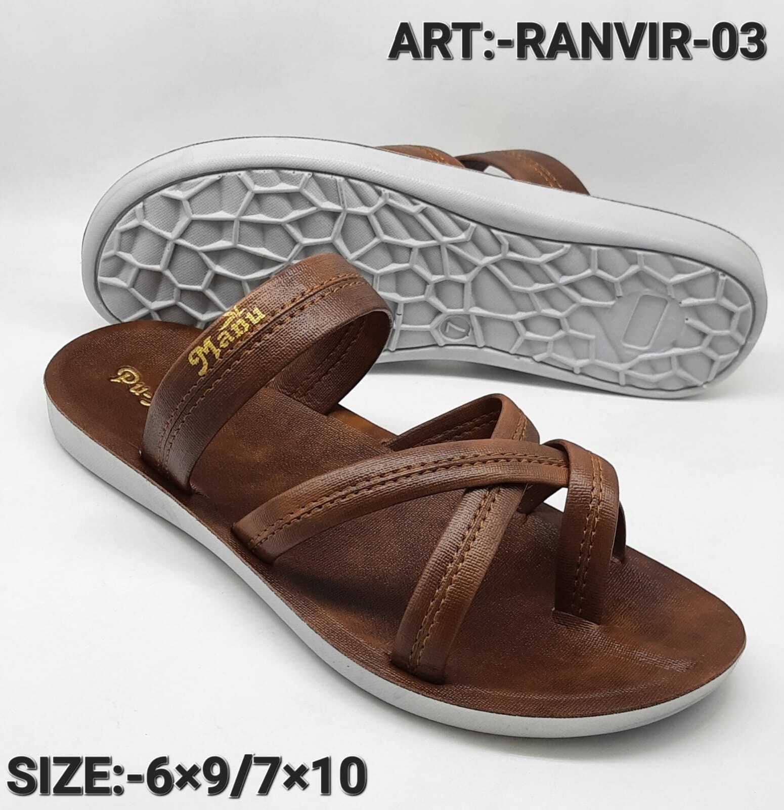 Mens Leather Sandal - Color: Black
