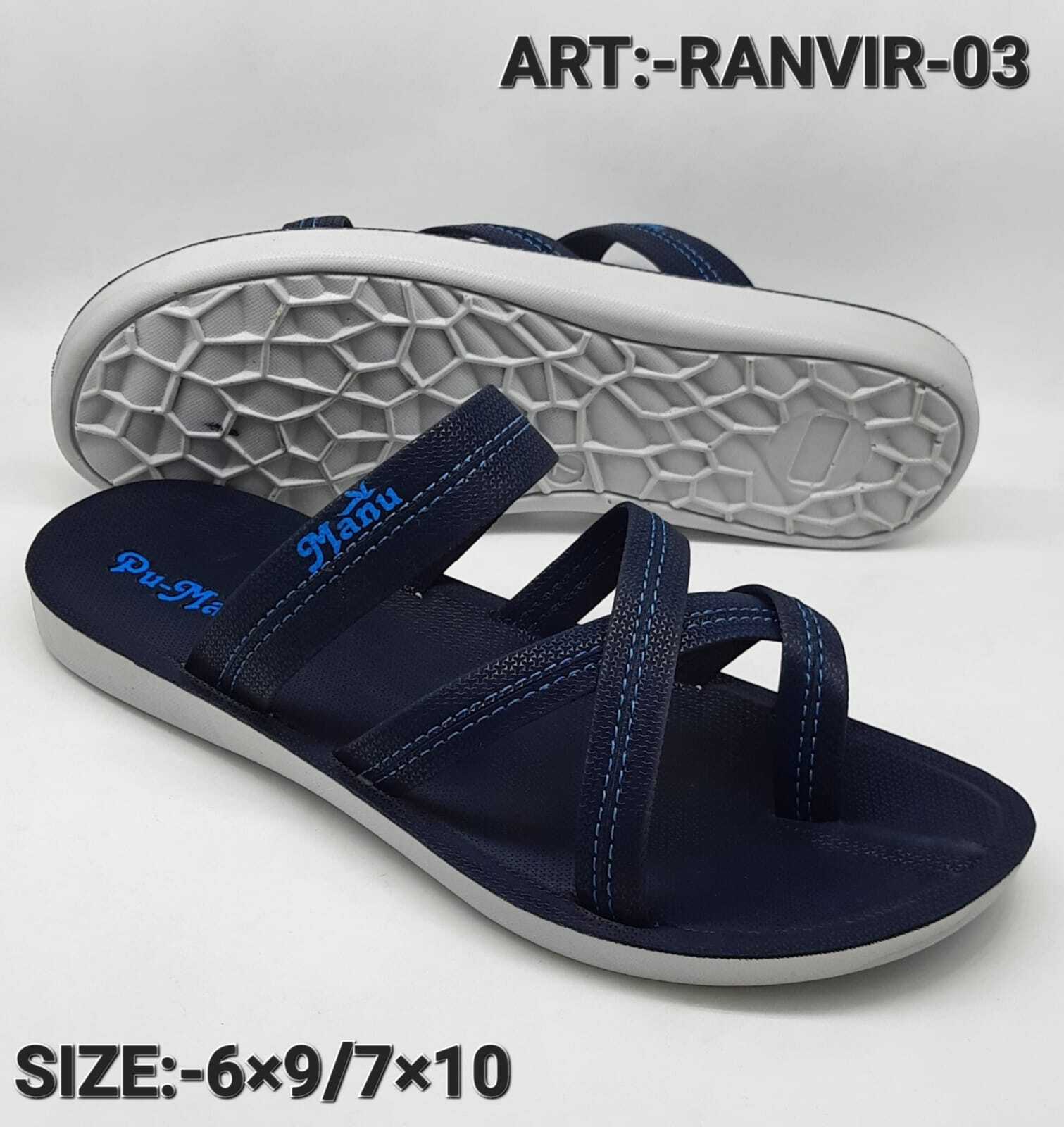 Mens Leather Sandal - Color: Black