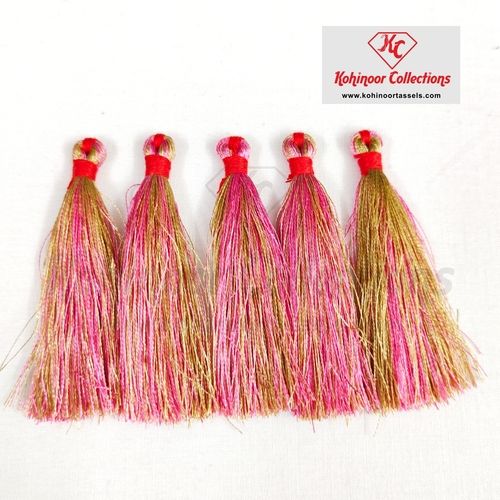 Multi Color Silk Tassel Golden And Pink