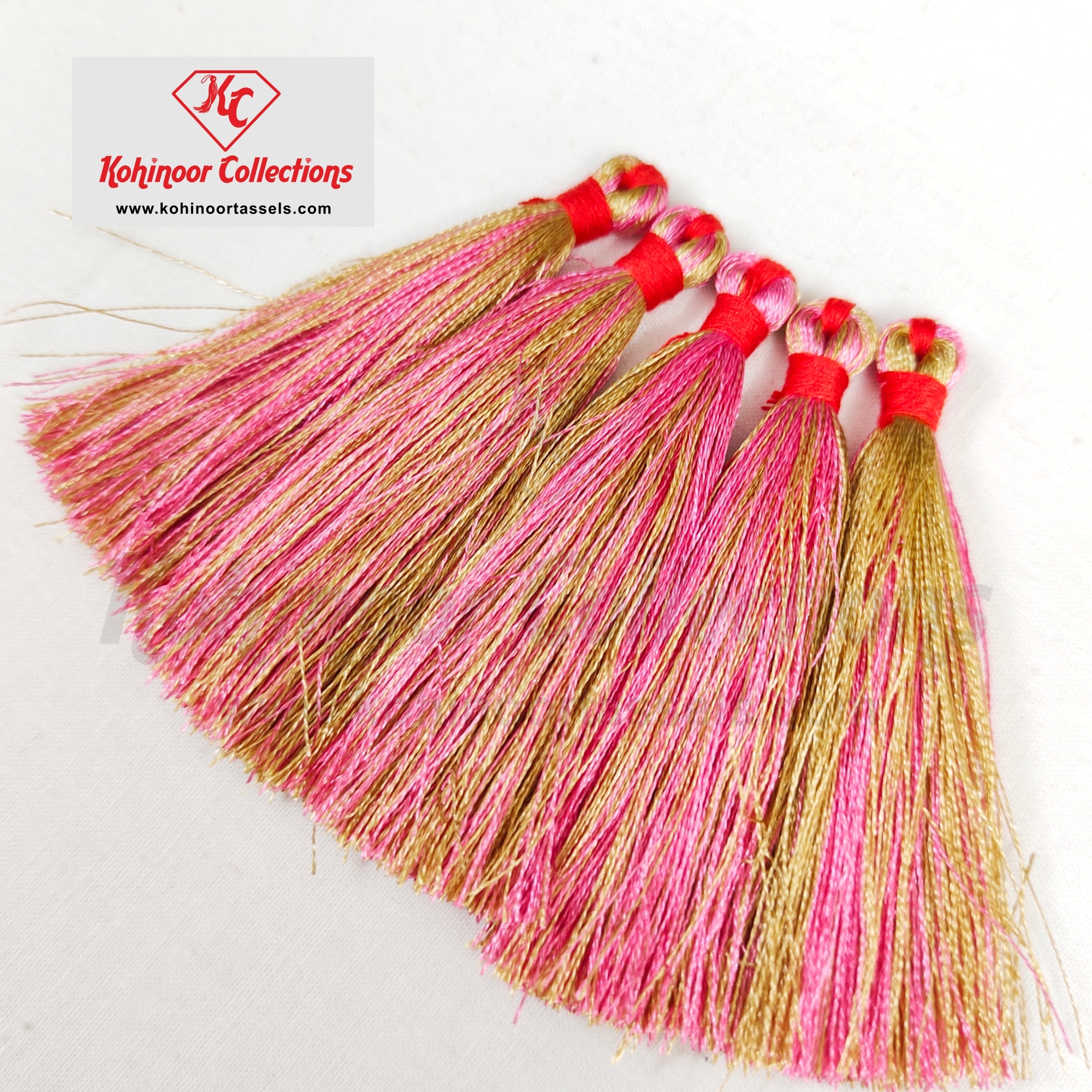 Multi Color Silk Tassel Golden And Pink