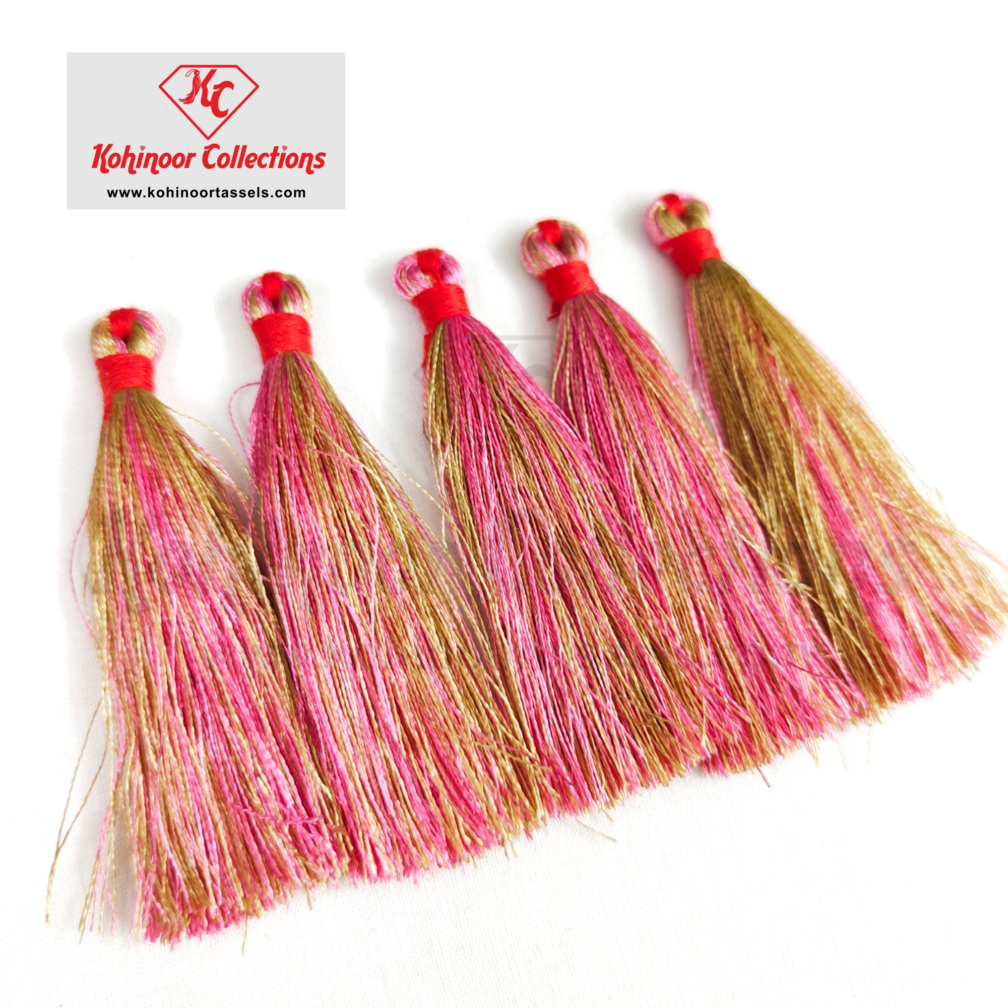 Multi Color Silk Tassel Golden And Pink
