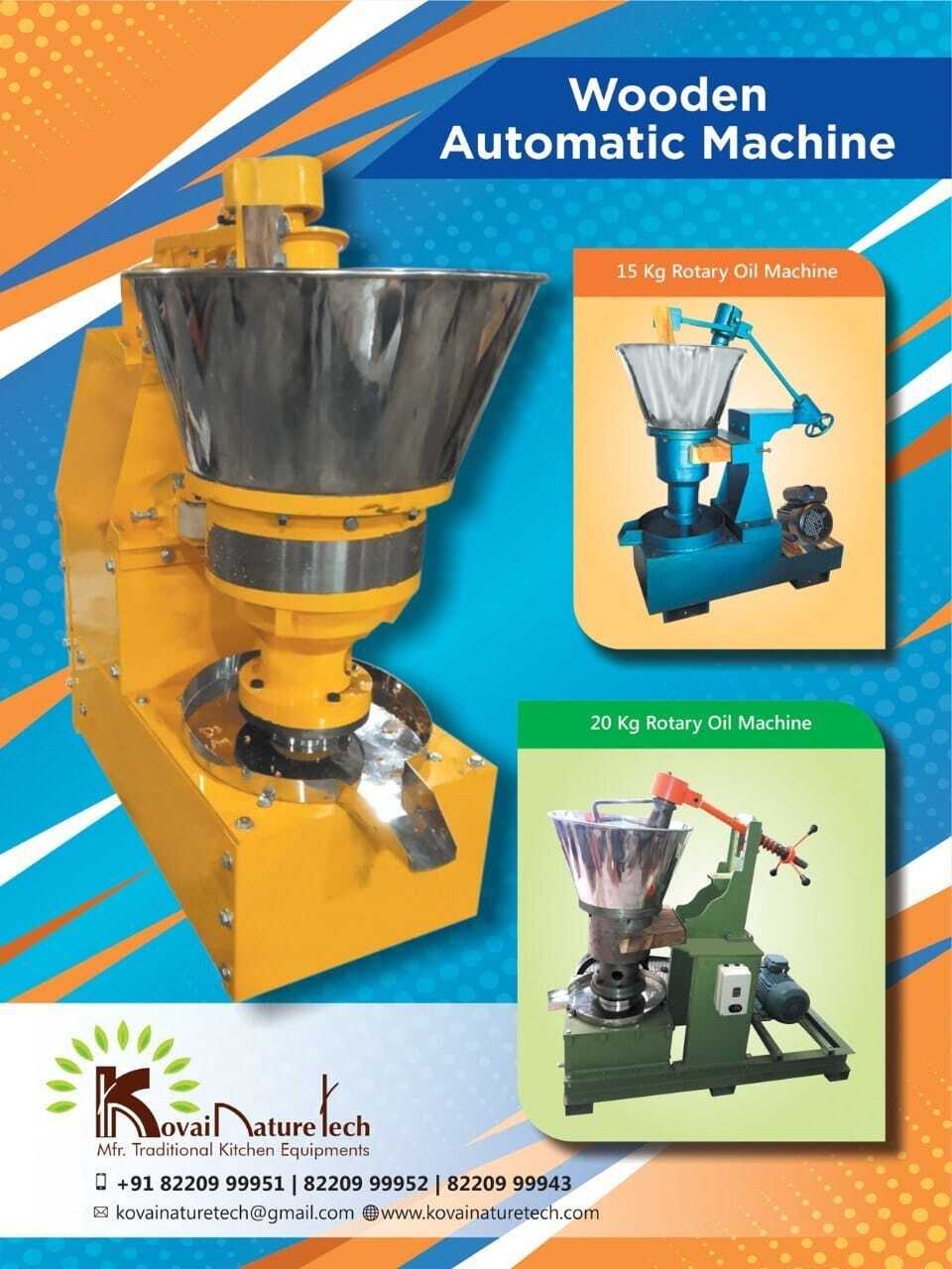 Moringa Oil Extraction Machine - Casting Steel With Vaagai Wood , 3x6x5 Feet , Automatic Control System , 15-20kg Production Capacity , 1 Year Warranty