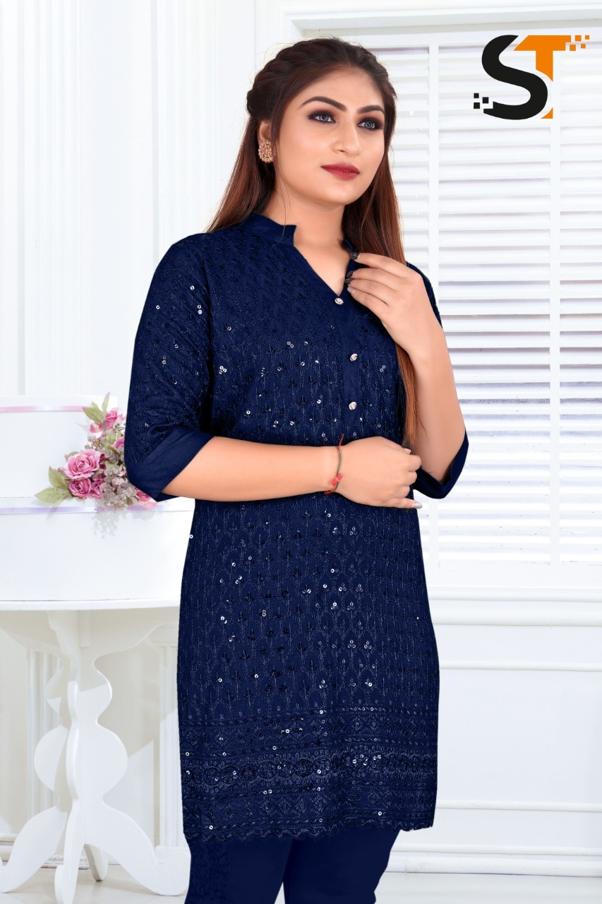 Reyon Fabric Chikan And  Sequins Work