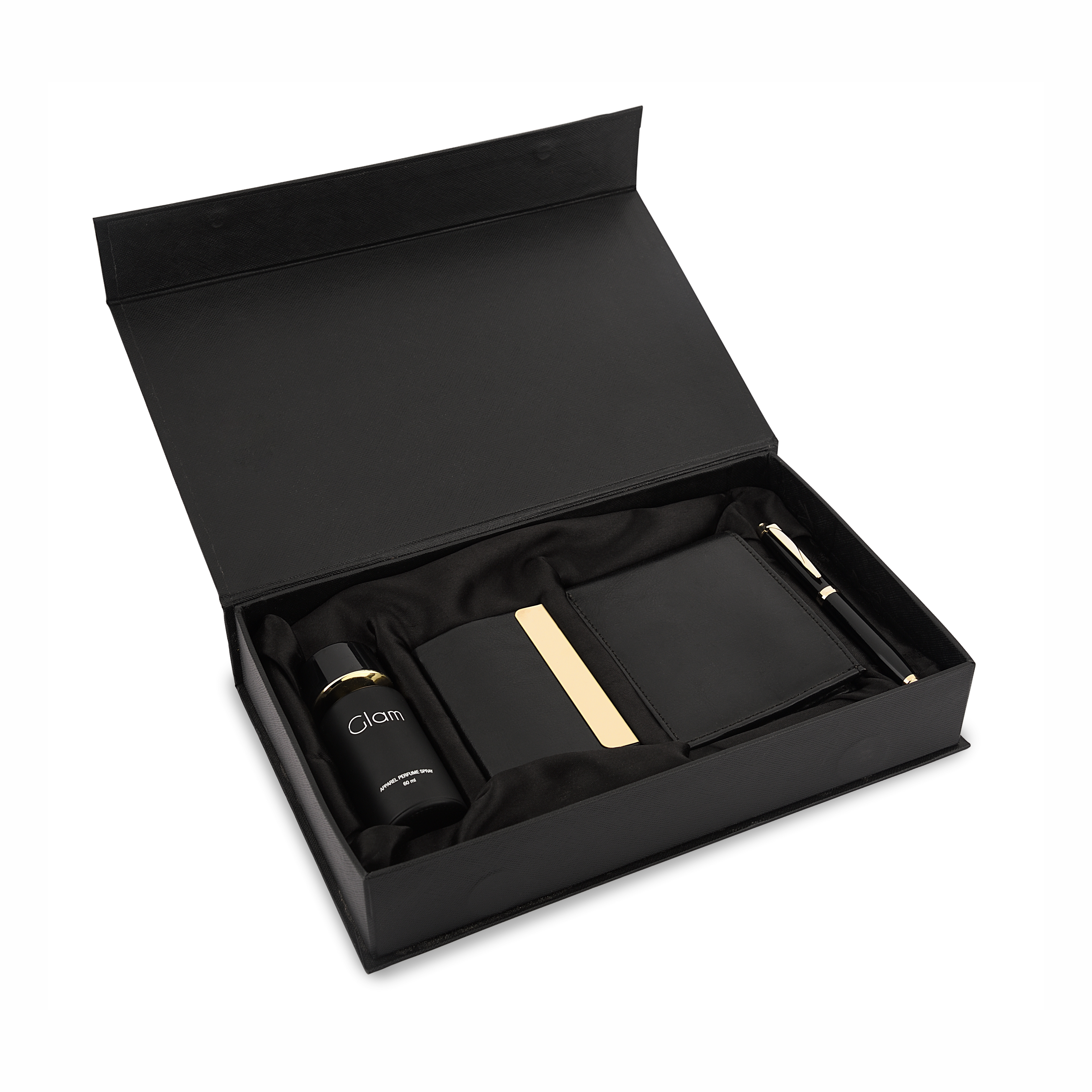 4 In 1 Perfume Wallet Pen Cardholder Combo Set Sr 135 Perfumo - Color: Black