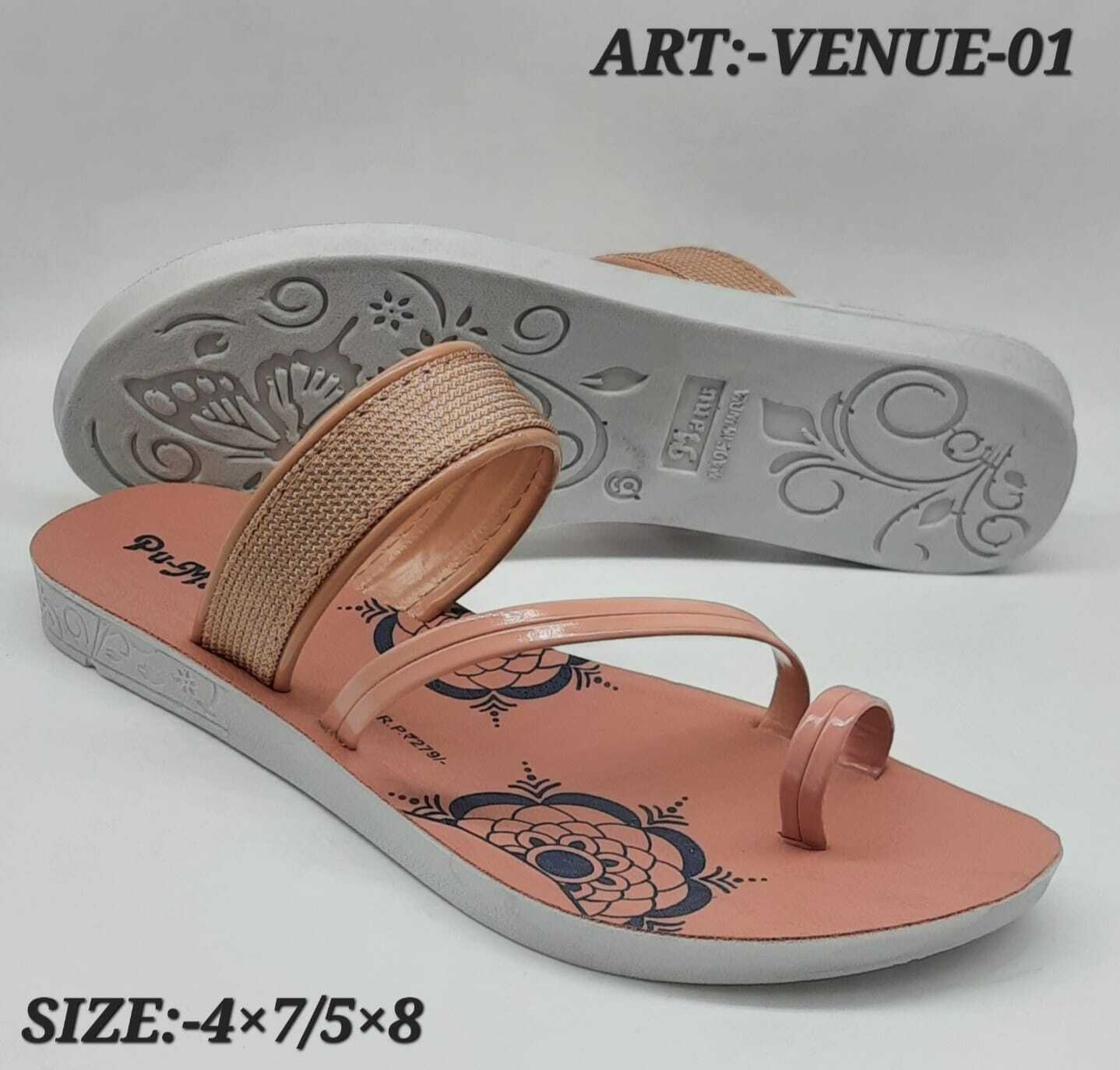 Ladies Blue Slipper - Rubber Material, Pu Sole | Warranty Included, Designed For Comfortable Wear