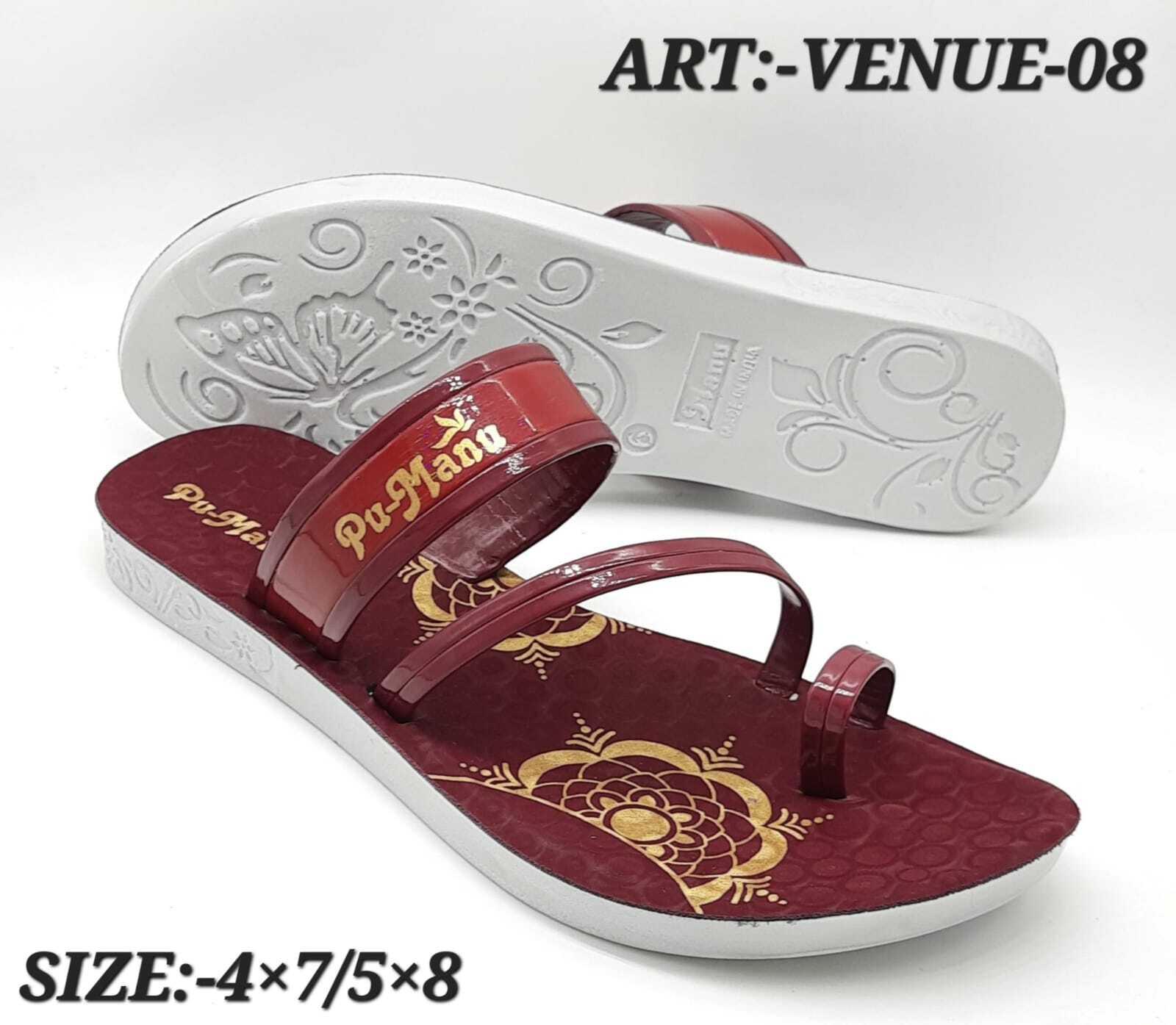 Ladies Blue Slipper - Rubber Material, Pu Sole | Warranty Included, Designed For Comfortable Wear