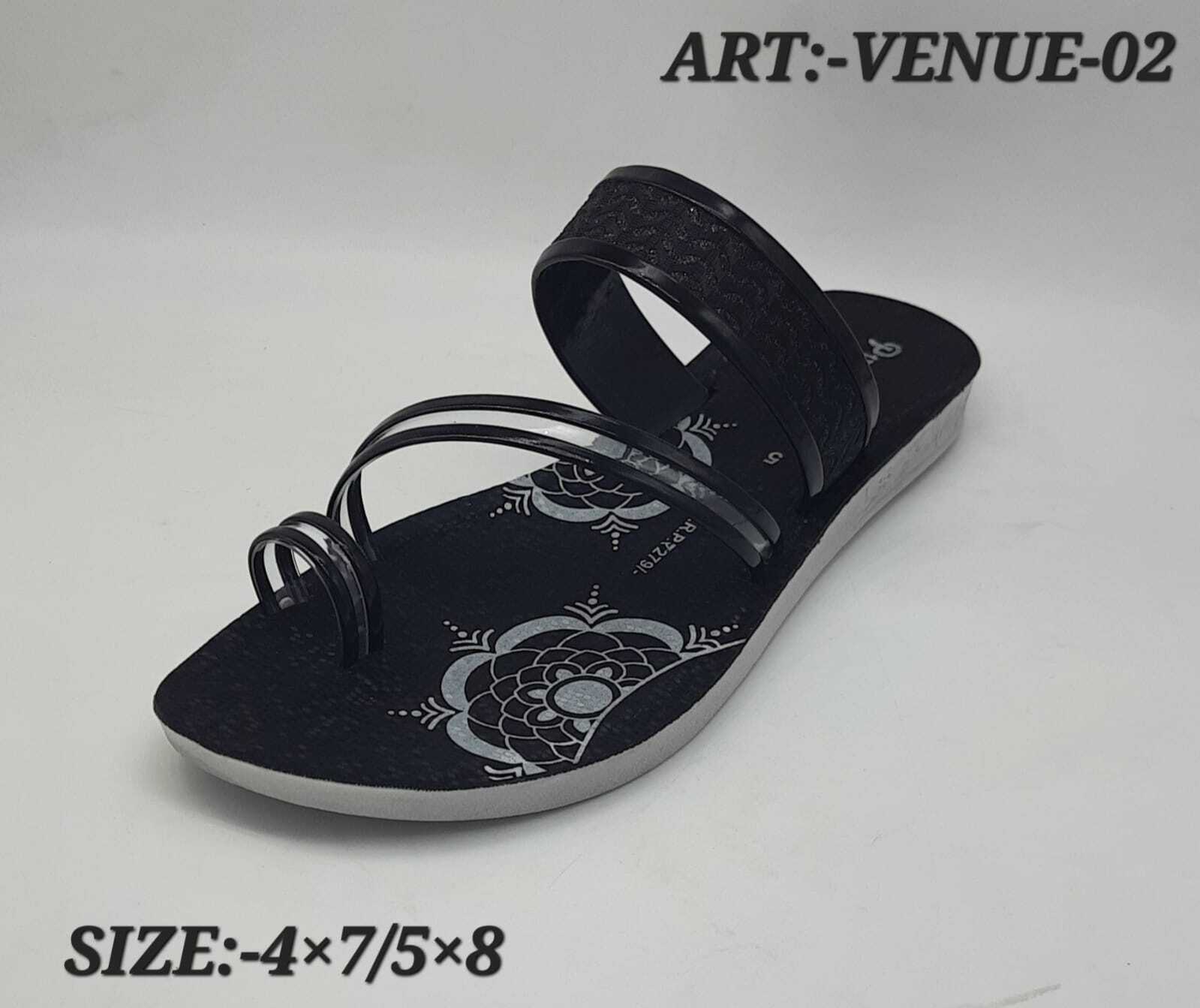 Ladies Blue Slipper - Rubber Material, Pu Sole | Warranty Included, Designed For Comfortable Wear