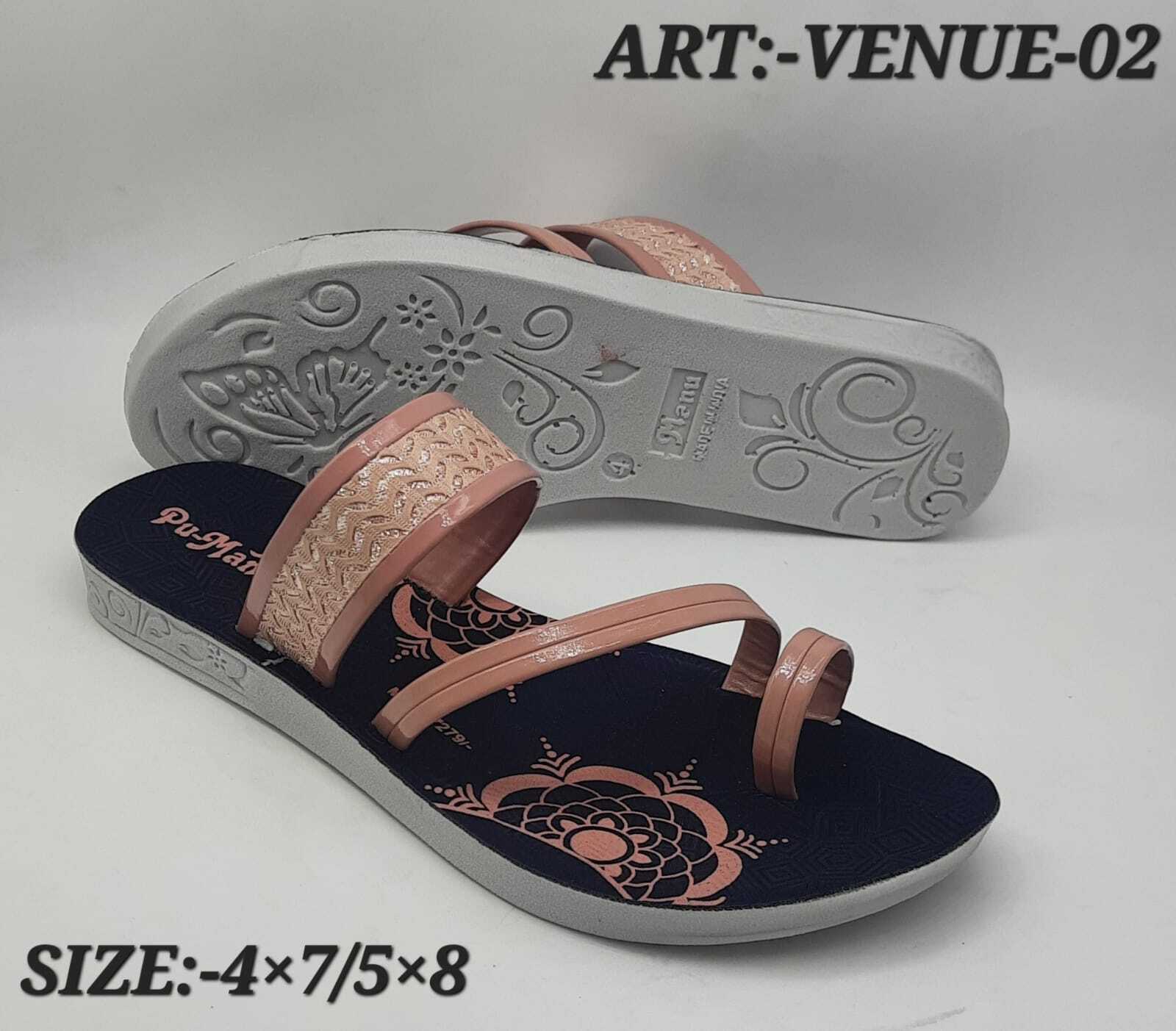Ladies Blue Slipper - Rubber Material, Pu Sole | Warranty Included, Designed For Comfortable Wear