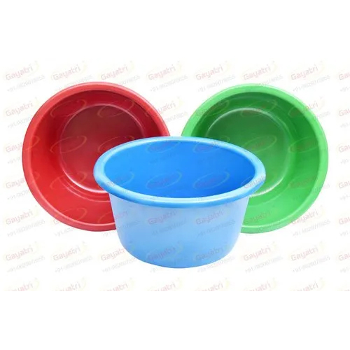 30 Ltr Plastic Colored Tubs Kunda Tub - PPCP Material, 35 Ltr Size, Red, Green, Blue Colors, Rigid Structure, Circular Shape, 50 pcs per Bundle