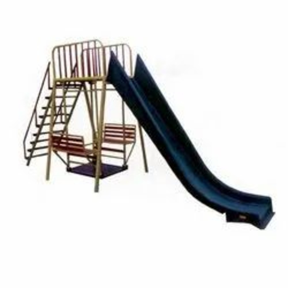 Slide With Swing - Frp & Metal Material, 7m X 2.5m Dimensions | Safe Outdoor Play Equipment For Four Children, Attractive Color Options