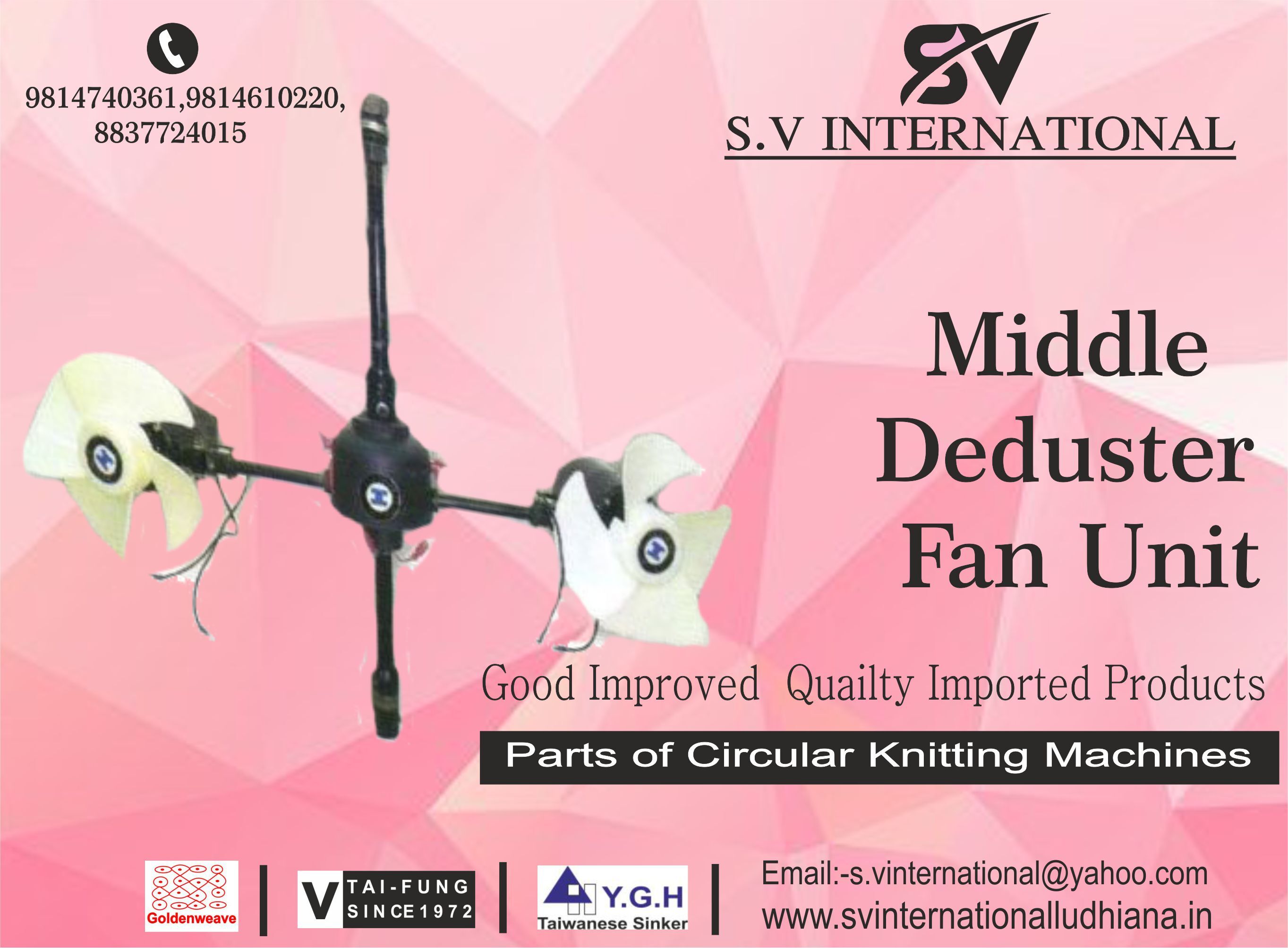 Middle Deduster Fan Unit Complete Set Usage: Industrial
