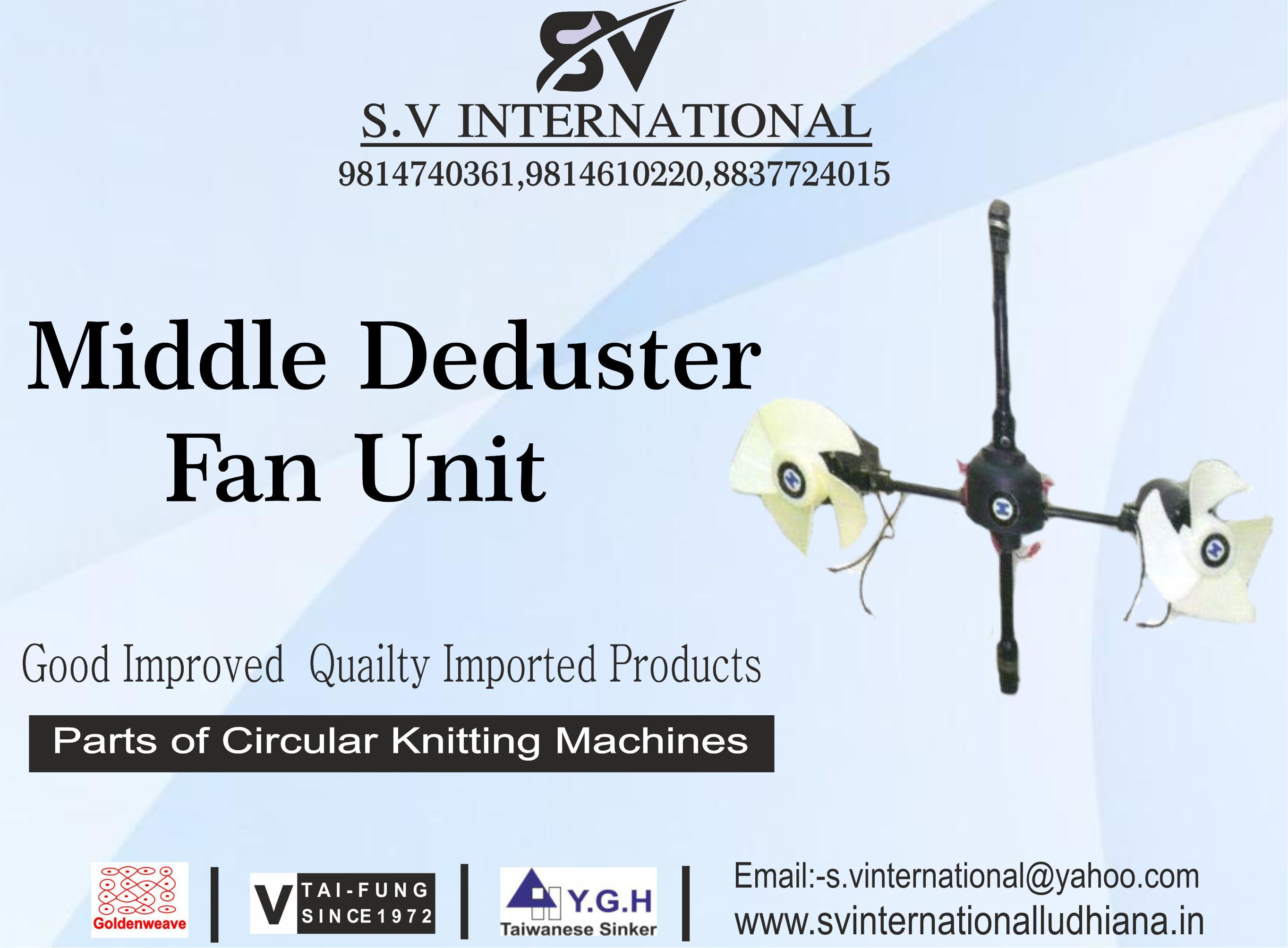 Middle Deduster Fan Unit Complete Set Usage: Industrial