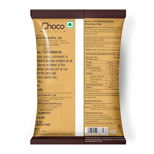 Choco Crunch Cereals - Real Chocolate Mini Balls, Whole Wheat Flour, 66% Daily Calcium, 32% Daily Protein | Delightful, Nourishing Breakfast Treat