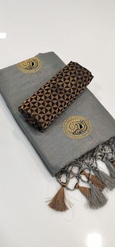 कैज़ुअल रंगोली ग्रे सिल्क साड़ी